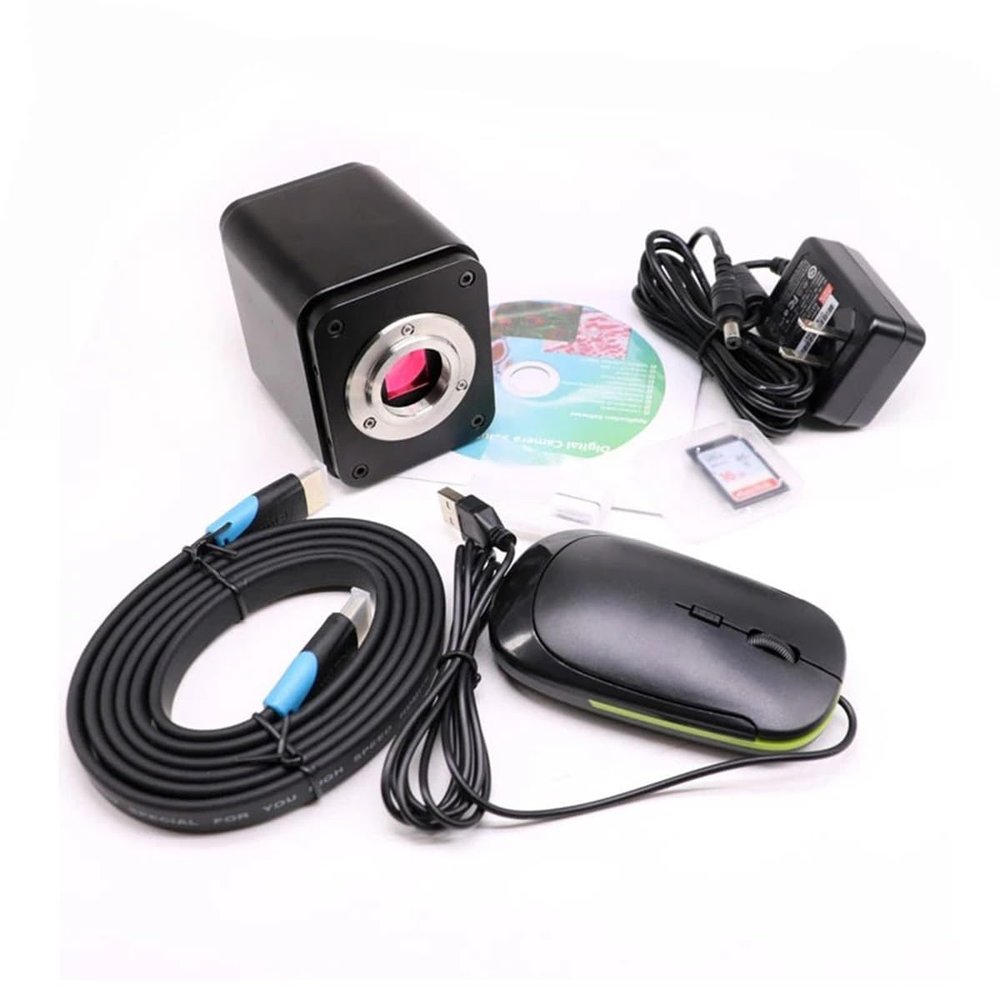 Microscope Accessories Kit 5.0MP Microscope Camera 1080P 60fps Auto Focus HDMI Microscopio Industrial Cameras with SD Card Microscope Slides