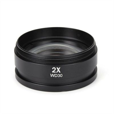 Microscope Accessories Kit M48 Barlow Lens 0.3X 0.5X 0.75X 1X 1.5X 2X Stereo Microscope Auxiliary Objective Lens with 48mm Thread Objectives Microscope Slides