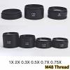 Microscope Accessories Kit M48 Barlow Lens 0.3X 0.5X 0.75X 1X 1.5X 2X Stereo Microscope Auxiliary Objective Lens with 48mm Thread Objectives Microscope Slides view 2
