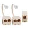 Zelphvt 3 Pcs Phone Line Splitter, Splitter 6P4C Connector Phone Line Cord Adapter RJ11 Male to Female Two Way Phones Lines Splitters Converter with Cable Suitable for Telephone,Fax Machine view 1