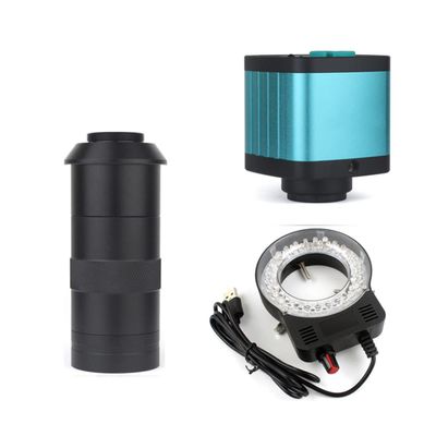 Microscope Accessories Kit 4K 48MP HD 1080P HDMI USB Digital Video Microscope Camera 100X 300X C-Mount Lens Microscope Slides