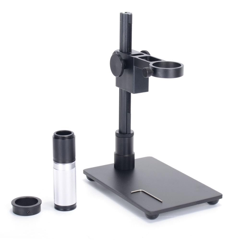Microscope Accessories Kit Universal Adjustable Base Stand Gear Holder Bracket Max 35mm Diameter HDMI-Compatible USB Microscope Camera 120X Zoom Lens Microscope Slides