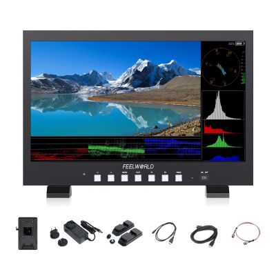 FEELWORLD FVM215 1000 Nits 21.5-inch Broadcast Monitor with Waveform, 3D LUT, 8-bit Color Depth, 4K60Hz HDMI & 3G-SDI Input/Output