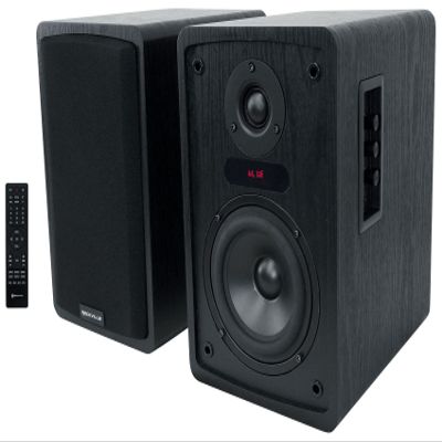 Rockville Elite-5 Bluetooth Bookshelf Speakers 800W, 5.25" Drivers, Optical & USB Inputs, Dual Mic Inputs (Black)