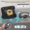 CD Player with HiFi Dual Speaker Bluetooth,Desktop CD Player for Home Black with Remote Control,Dust Cover,LCD Display,Sleep Timer,EQ Sound,USB/AUX/3.5mm Earphone Jack Kids,Gift view 3