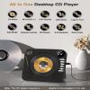 CD Player with HiFi Dual Speaker Bluetooth,Desktop CD Player for Home Black with Remote Control,Dust Cover,LCD Display,Sleep Timer,EQ Sound,USB/AUX/3.5mm Earphone Jack Kids,Gift view 4
