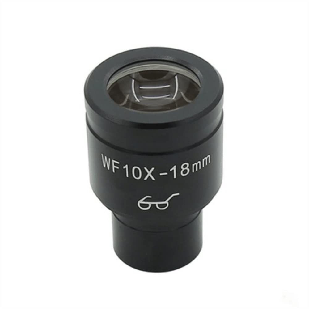 Microscope Accessories Kit WF10X Biological Microscope High Eye Point Wide Angle Eyepiece Field of View 18mm Mounting Size 23.2mm Microscope Slides