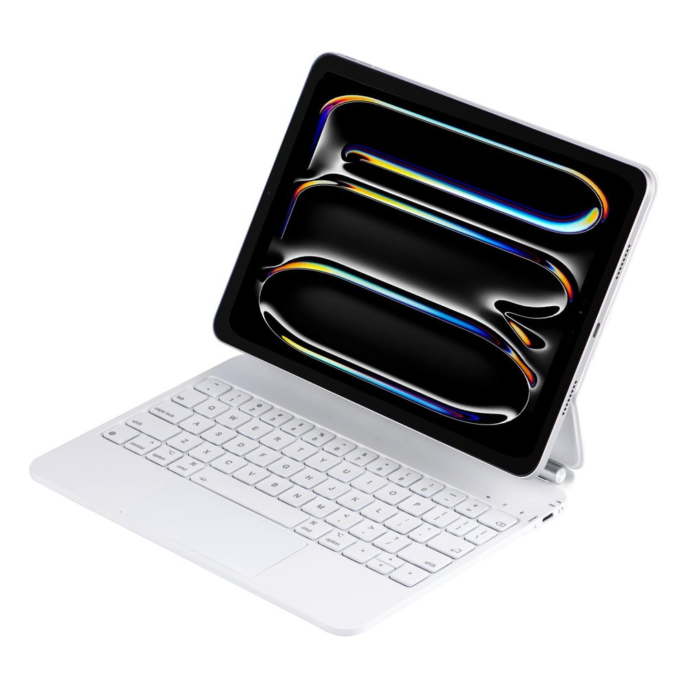 InUnion Magic Keyboard for iPad Pro 13 (M4 2024 / M5 2025), Bluetooth Magnetic Keyboard Case with Trackpad, USB Charging, Backlit (White)