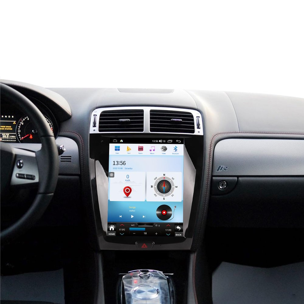Android Car Radio for Jaguar XK XKR S XKR-S 2006-2013 Stereo Replacement Tesla Style Dash Touch Screen GPS Navigation Head Unit Audio Multimedia Player Wireless Carplay (8-128GB)