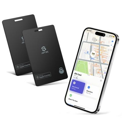 JSL JDTDC Wallet-Tracker-Card [Apple MFi Certified], Bluetooth-Tracker-Smart-Card Works with Apple Find My (iOS Only), Tracking-Card for Wallet/Luggage/Passport, IP68 Waterproof, 2 Pack