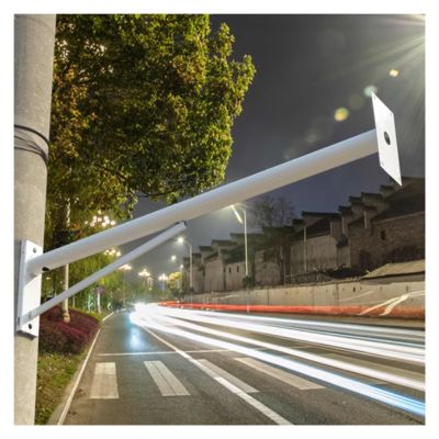 1.6-6.6ft Surveillance Camera Pole, Extra-long Wall-mounted Camera Bracket Mount Outdoor Weatherproof, Security Camera Pole for School/Gas Station(ligjt grey,1 1/5 m-3.9 ft)