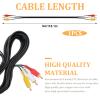 10FT RCA Audio Video Composite Cable, AV Cable Red/White/Yellow 3 Male to 3 Male for TV, DVD, VCR, Projector, Amplifier, Speaker, Satellite, Home Theater Receivers view 3