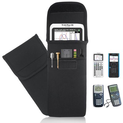 NUENSS-ROR Soft TI-84 Plus Graphing Calculator Carrying Sleeve, Neoprene Carrier Case for Texas Instruments TI-84 Plus CE/TI-84 Plus/TI-Nspire CX II CAS/TI-83 Plus Graphing Calculator(Case Only)