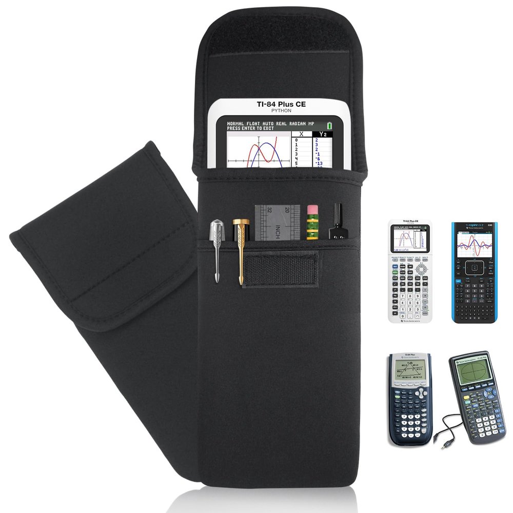 NUENSS-ROR Soft TI-84 Plus Graphing Calculator Carrying Sleeve, Neoprene Carrier Case for Texas Instruments TI-84 Plus CE/TI-84 Plus/TI-Nspire CX II CAS/TI-83 Plus Graphing Calculator(Case Only)