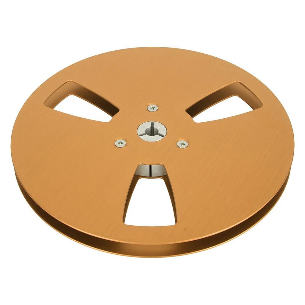 1/4 7 Inch 3 Holes Blank Tape Reel for TEAC for Reel to Reel Tape (Gold)