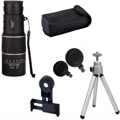 High Power 16X52 Monocular Telescope - Portable Binoculars for Outdoor Sports, 8000M View, Plastic Lens, Compact Design