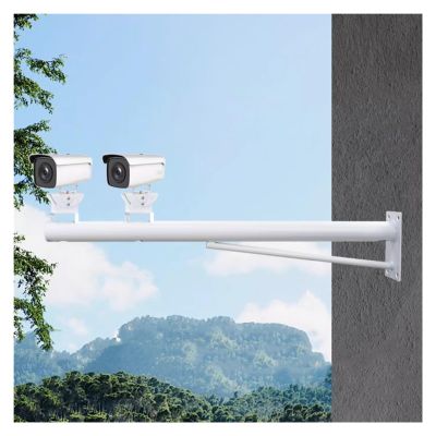 19.7-78.7in Overlength Surveillance Stand, Outdoor Wall-mounted Security Camera Holder for Parking Lot/Farm, White Camera Mounting Pole Easy Install(B,0.5m-1 3/5 ft)
