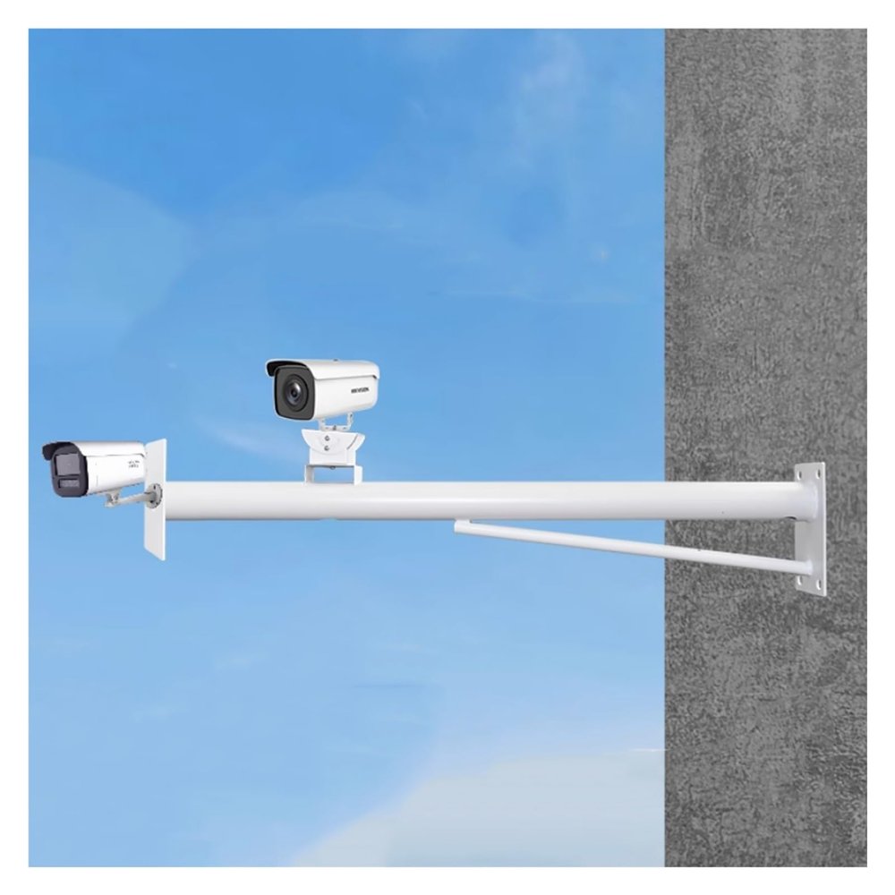 White Wall-mounted Surveillance Bracket, 1.6 3 4 5 6.6ft Security Camera Wall Pole and Mounting Bracke with Expansion Screws, Security Camera Pole(ligjt grey,1.2m/47.2 in)