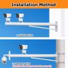 White Wall-mounted Surveillance Bracket, 1.6 3 4 5 6.6ft Security Camera Wall Pole and Mounting Bracke with Expansion Screws, Security Camera Pole(ligjt grey,1.2m/47.2 in) view 3