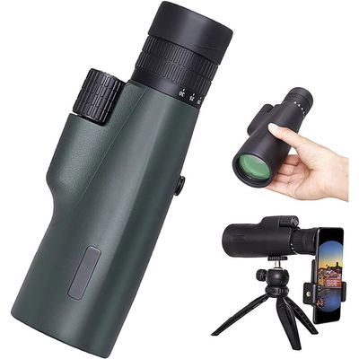 10X30 Monocular Telescope for Adults - High Powered with Smartphone Adapter & Tripod, Waterproof HD Monocular with Prism FMC Lens, Ideal for Camping, Travel, Hiking, Bird Watching