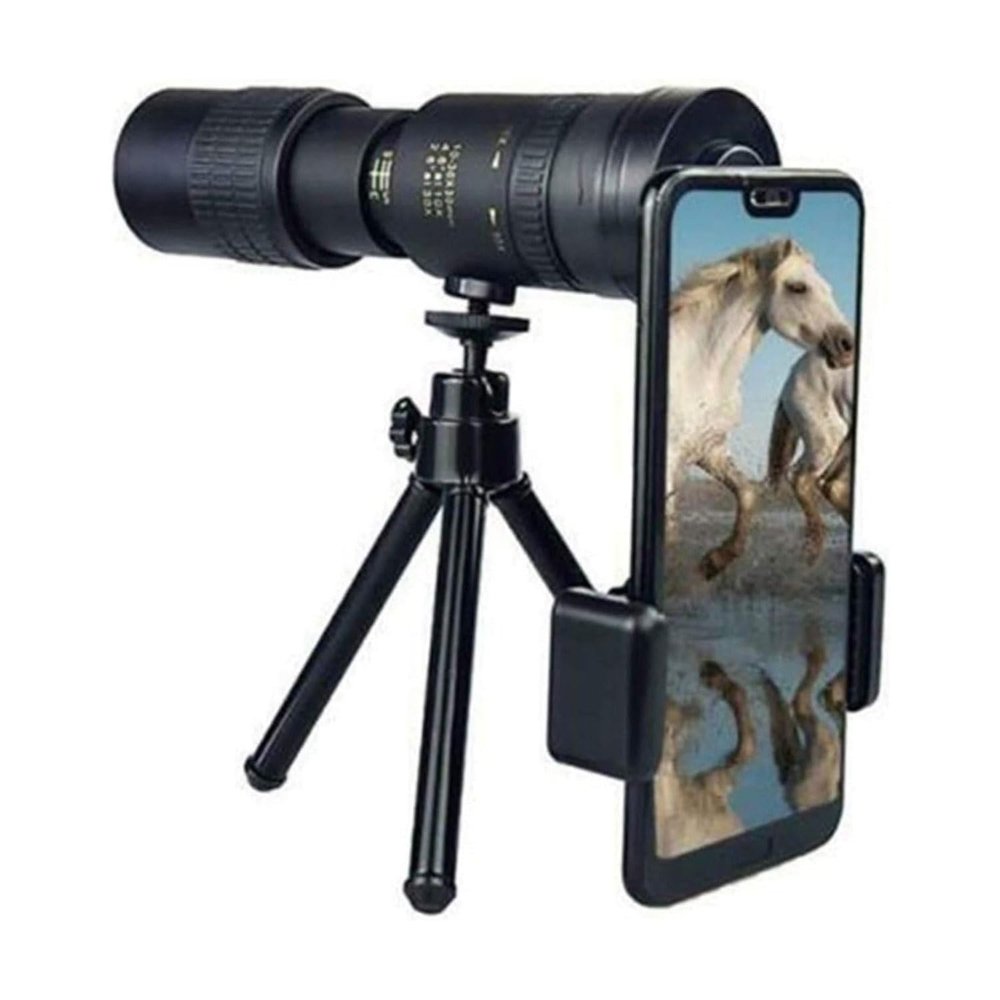 4K 10-300X40mm Portable Monocular Telescope - Telephoto Zoom for Bird Watching, Wildlife, Scenery, Beach Travel