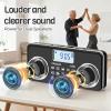 Bluetooth Speaker with FM Radio, Good Sound, TF Card/USB Playback, Mp3 Player with Speaker, Headphone Jack, USB C Rechargeable Radio fm, Indoor and Outdoor, Bluetooth Radios(NO AM) view 2