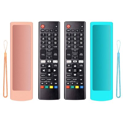 (2+2 Packs) Universal Replacement Remote No Setup Fit LG All TV Remote with Anti-Lost Soft Protective Silicone Cover Case Orange & Blue Compatible with LG All Smart LCD LED HDTV UHD OLED 3D 4K TVs