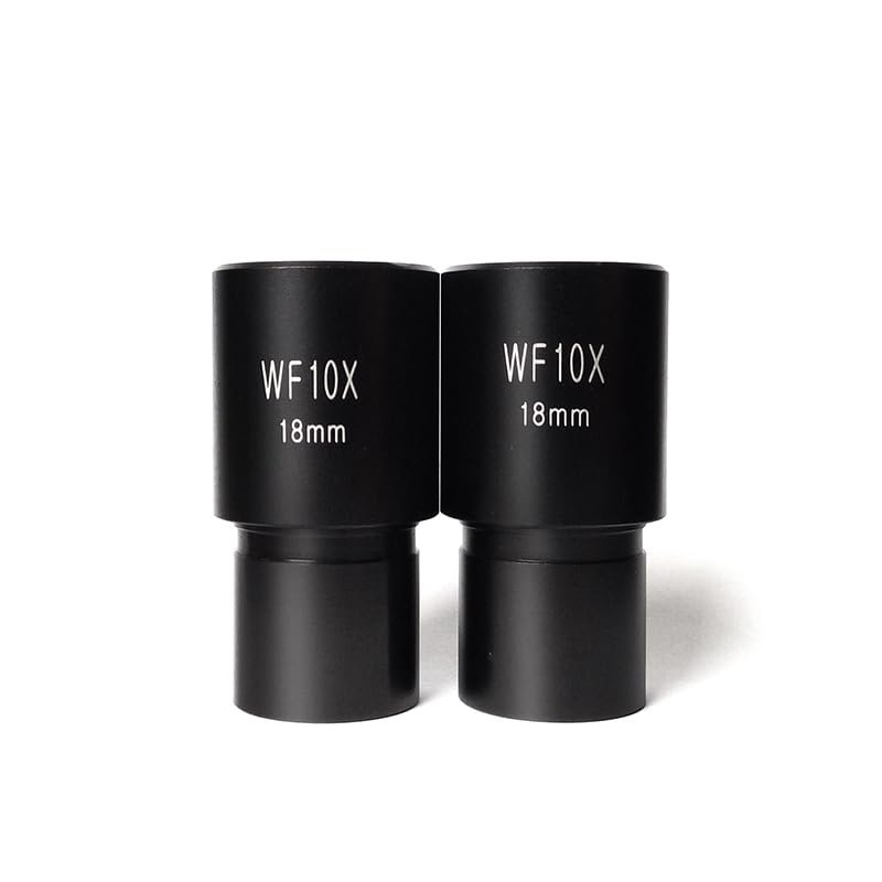1pc Biological Microscope Eyepiece WF5 WF10 WF15 WF16 WF20 WF25 Mounting 23.2mm Wide Field Optical Lens Microscope Accessories(WF10X-18mm)