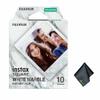 FUJIFILM INSTAX Square White Marble Instant Film (10 Exposures) Bundle with Microfiber Cleaning Cloth view 1