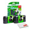FUJIFILM QuickSnap Flash 400, One-Time-Use Disposable Camera with Flash (1x 2 Pack) Bundle with Microfiber Cleaning Cloth view 1