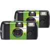 FUJIFILM QuickSnap Flash 400, One-Time-Use Disposable Camera with Flash (1x 2 Pack) Bundle with Microfiber Cleaning Cloth view 2