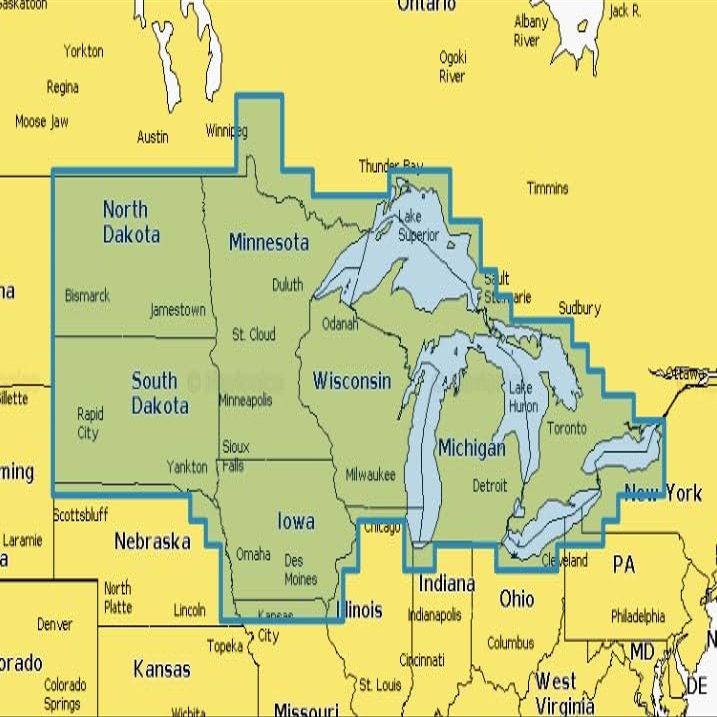 Marine GPS Chart - US North Lakes and Coastal Coverage | On SD/Micro-SD Card