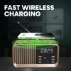 Fuse Hark Bluetooth Radio Speaker | Wireless 10W Charger | FM Radio Speaker with Bluetooth & AUX Input | Alarm Clock | 3 Level Dimmer | Charging Block Included view 3