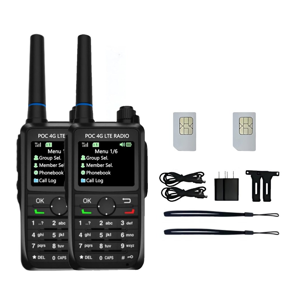 Christmas Deal! Lifetime Free Data Global 4G LTE Walkie Talkie, Unlimited Range Two Way Radio with SIM Card, Admin Control, 200 Channels for Business Outdoor Team (F8-2PackS)