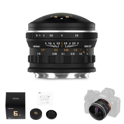 AstrHori 6mm F2.8 Full-Frame Circular Fisheye Lens, 220 Ultra-Wide Angle, Manual Focus, Ideal for Landscape, Architecture & Creative Photography (Fit for E-Mount)