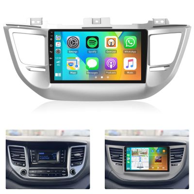 4+64GB Android Car Stereo for Hyundai Tucson 2015 2016 2017 2018 Radio Wireless CarPlay Android Auto, Touchscreen Head Unit AHD Backup Camera GPS Navigation WiFi FM USB SWC Split Screen