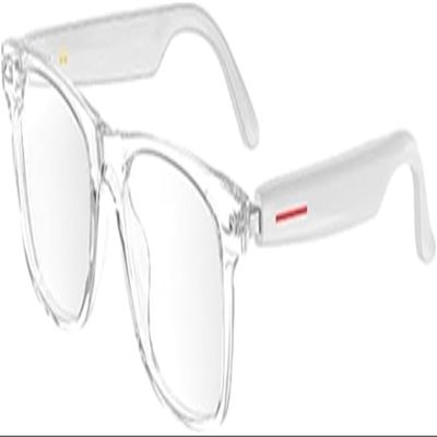 Smart Wireless Headphone Sunglasses, Built-in Mic & Speakers, Athletic/Outdoor UV Protection and Voice Control (White 2)