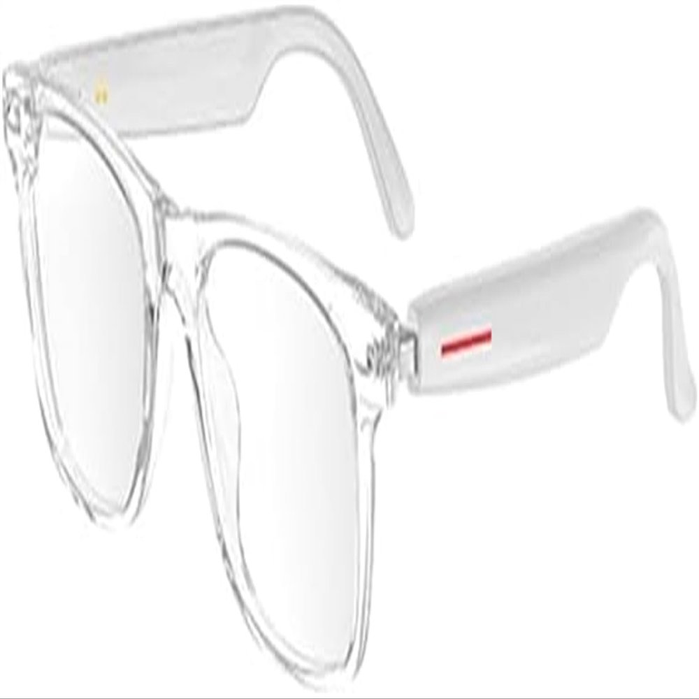 Smart Wireless Headphone Sunglasses, Built-in Mic & Speakers, Athletic/Outdoor UV Protection and Voice Control (White 2)