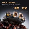 1 by ONE Record Player with Built-in Speakers, Stainless Steel Casing Turntable with DSP, AT-3600L Cartridge, Adjustable Counterweight, 33/45 RPM Vinyl Support, Phono/Line Output view 2