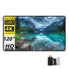 120 Inch Canvas Front Rear Projector Screen, 16:9 4K Indoor Outdoor Foldable Washable Anti-Wrinkle Movie Screen for Home Theater, Camping view 1