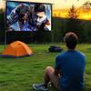 120 Inch Canvas Front Rear Projector Screen, 16:9 4K Indoor Outdoor Foldable Washable Anti-Wrinkle Movie Screen for Home Theater, Camping view 2
