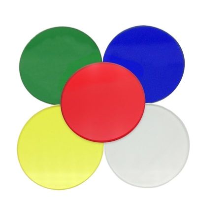 1pc Optical Filter Diameter 32mm Transparent Red Green Blue Frosted White Yellow Optical Glass for Biological Microscope(Green)