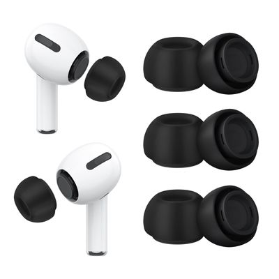 3 Pairs Replacement Ear Tips for Airpods Pro 2nd and Airpods Pro Generation with Portable Storage Box, Noise Reduction Hole & Built-in Dust Guard Screen, Silicone Ear Tips for Airpods Pro(Black, M)