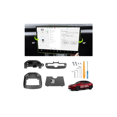 cybtkcar for Tesla Screen Swivel Mount Model Y Juniper Model 3 Highland 2025 2026 Center Console Screen Rotating Swivel Bracket Holder Model Y Refresh Accessories 2 Way Rotation Adjustment Black