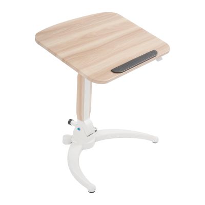 Adjustable Foldable Mobile Standing Desk with 2.5kg Capacity - Height & Slope Adjustable Rolling Laptop Table for Home, Office, Conference & Study Room (Wood)