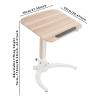 Adjustable Foldable Mobile Standing Desk with 2.5kg Capacity - Height & Slope Adjustable Rolling Laptop Table for Home, Office, Conference & Study Room (Wood) view 3