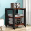 Audio Stand Audio Stand Roller TV Stand Media Components Multi-Layer Audio Stand Speaker Stand 2/3/4 Layer (Teak Color) Speaker Wall mounts(S1) view 3