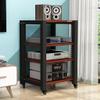 Audio Stand Audio Stand Roller TV Stand Media Components Multi-Layer Audio Stand Speaker Stand 2/3/4 Layer (Teak Color) Speaker Wall mounts(S1) view 4