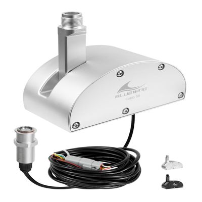 BLUEWING Auto Antenna Mount Cobia 58 with Button Adjustment 6061 Aluminum Alloy Antenna Mount Base for Fishing Boat, Silver