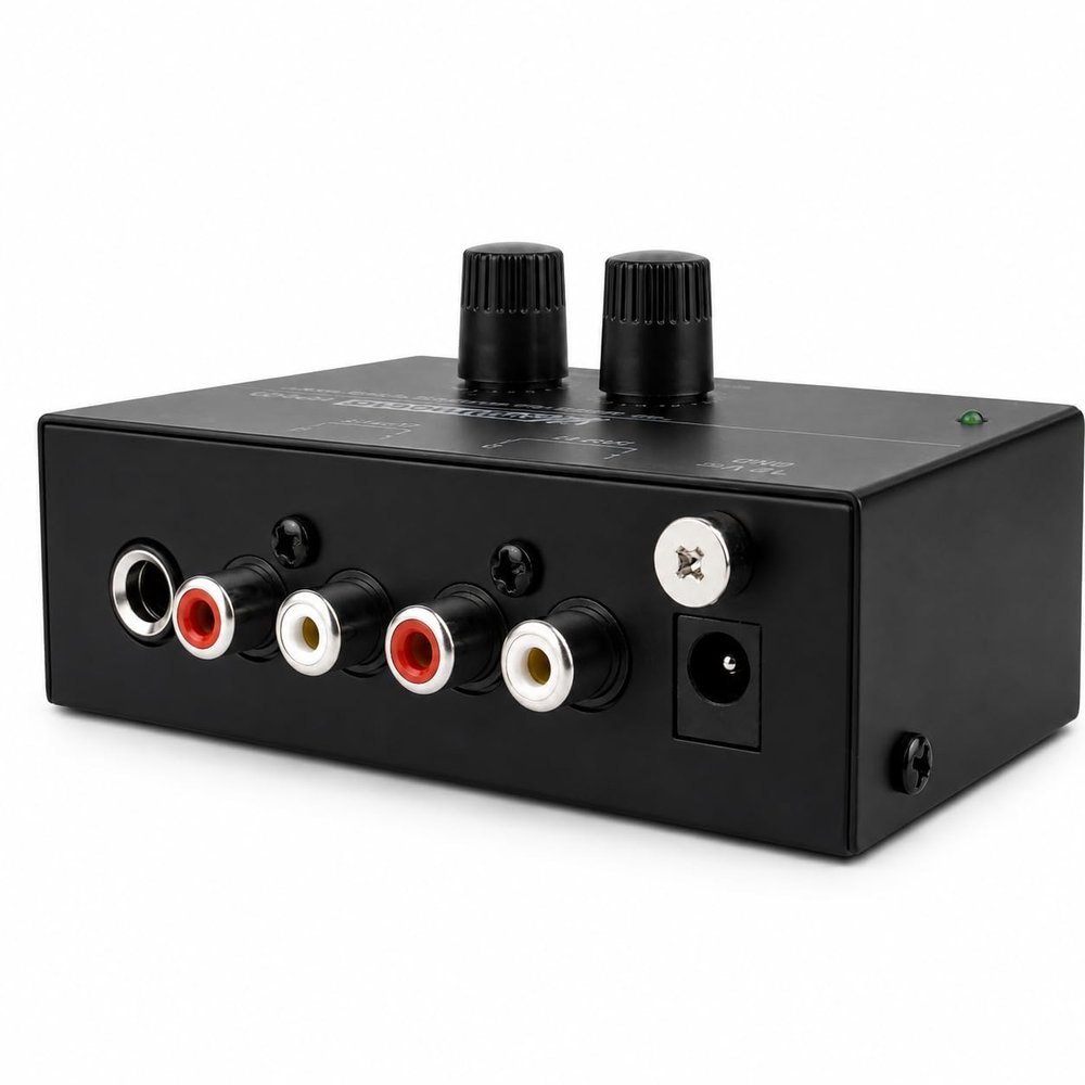 Rodyweil Phono Preamp for MM Moving Magnet Cartridge Turntable with RCA and TRS Line Output